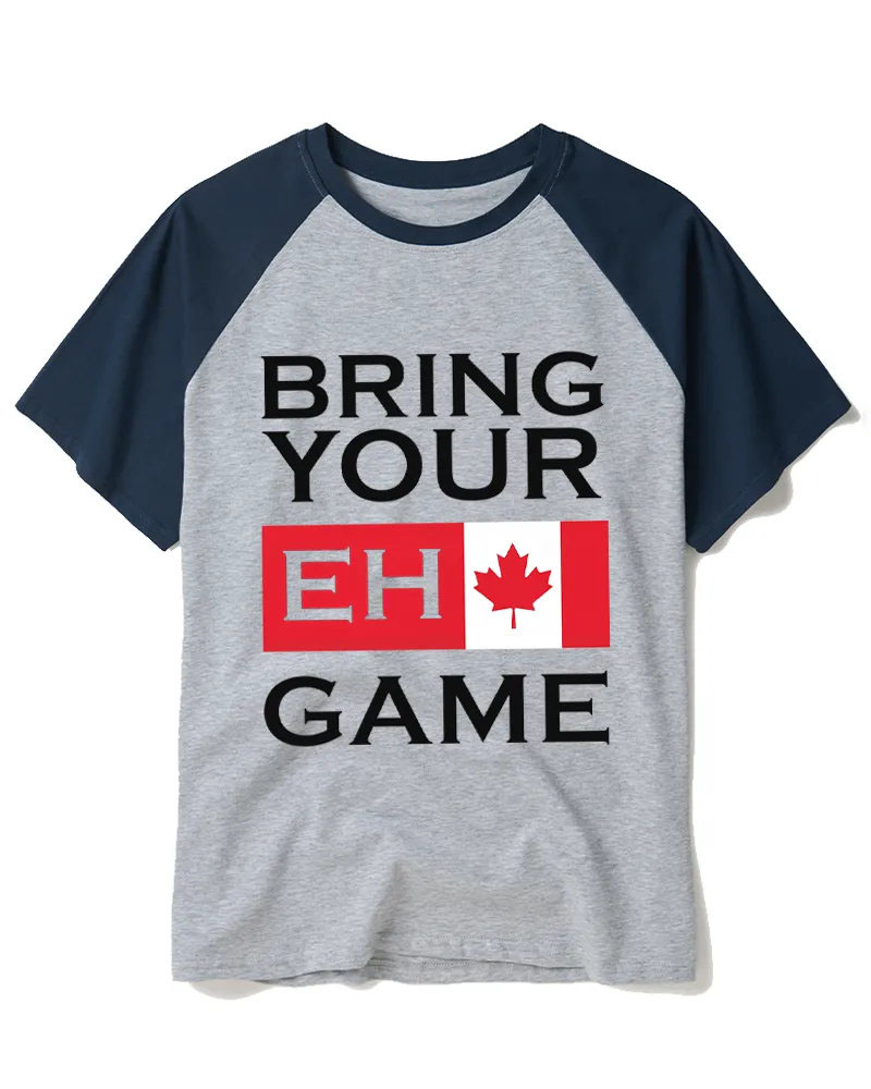 Patriotic Canadian Slogan Raglan Tee