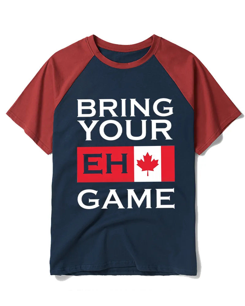 Patriotic Canadian Slogan Raglan Tee