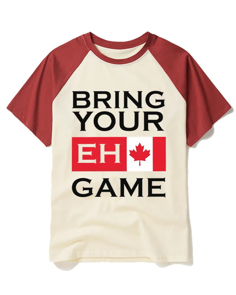 Patriotic Canadian Slogan Raglan Tee
