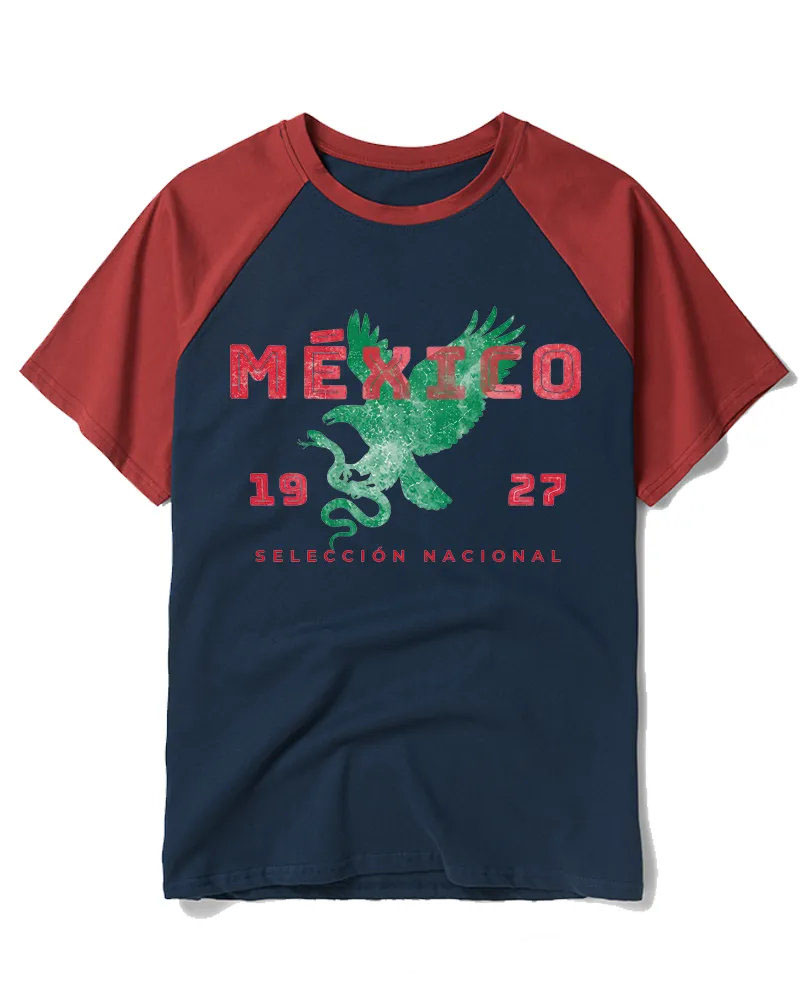 Mexico Soccer Fan 1927 Raglan Baseball T-Shirt