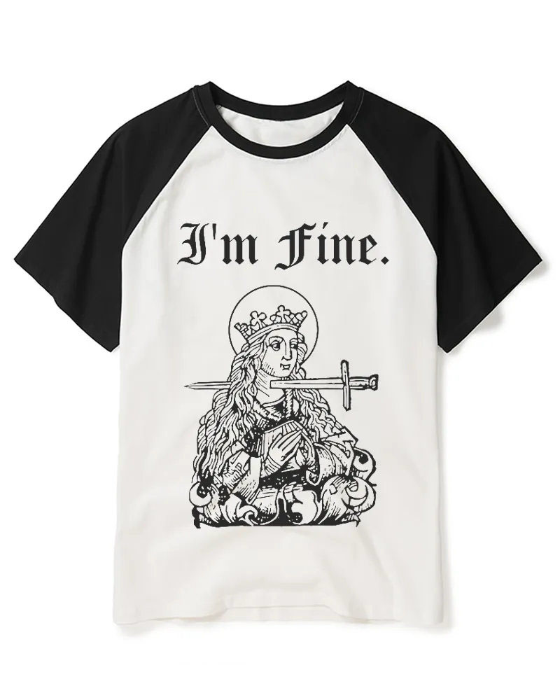 I'm Fine Raglan Baseball T-Shirt