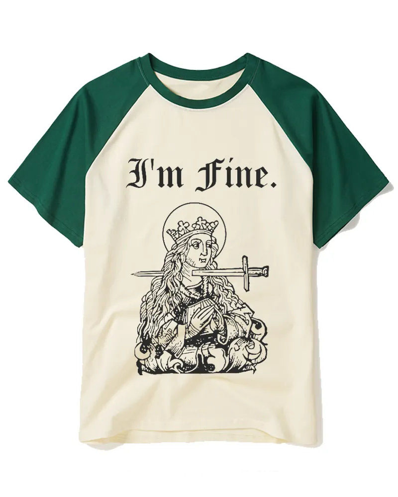 I'm Fine Raglan Baseball T-Shirt