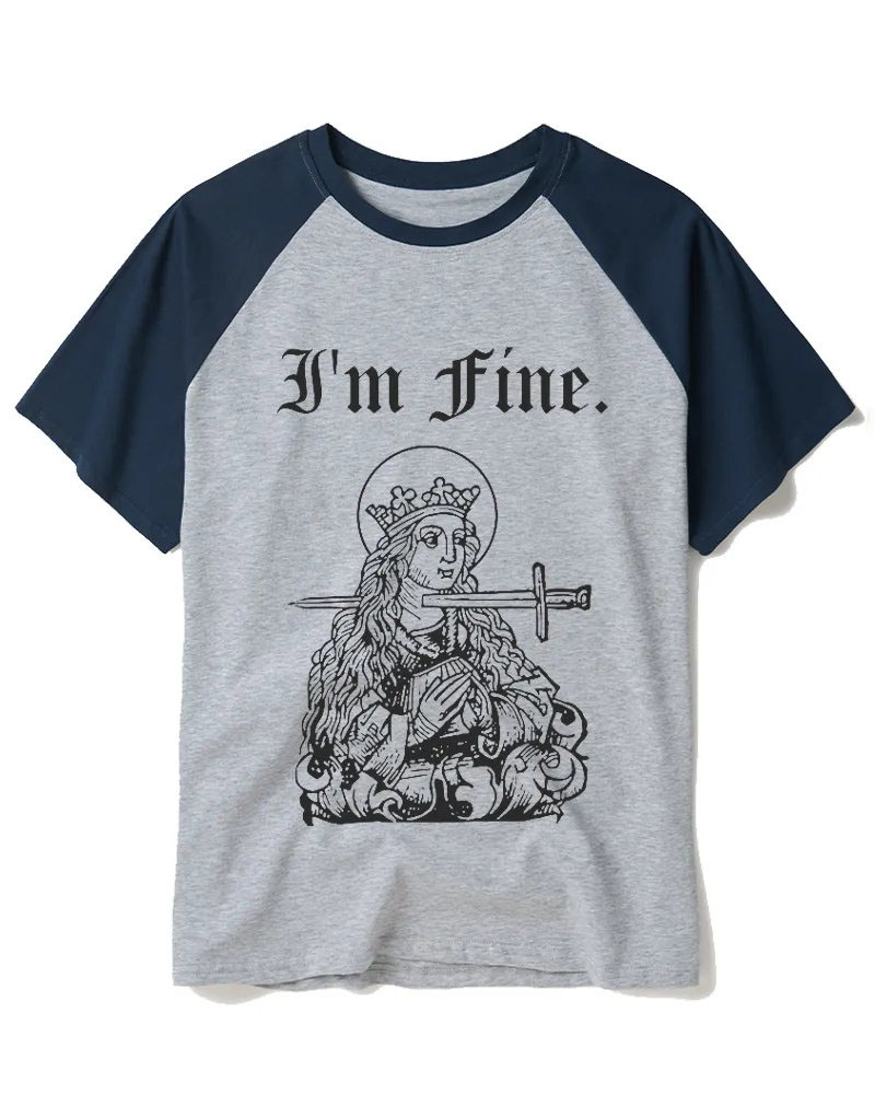 I'm Fine Raglan Baseball T-Shirt
