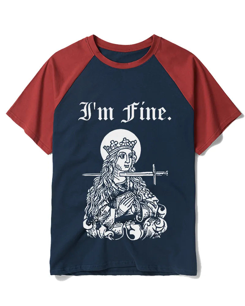 I'm Fine Raglan Baseball T-Shirt