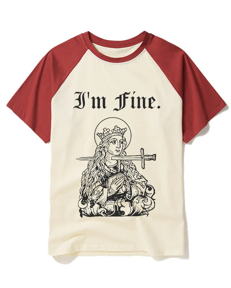 I'm Fine Raglan Baseball T-Shirt
