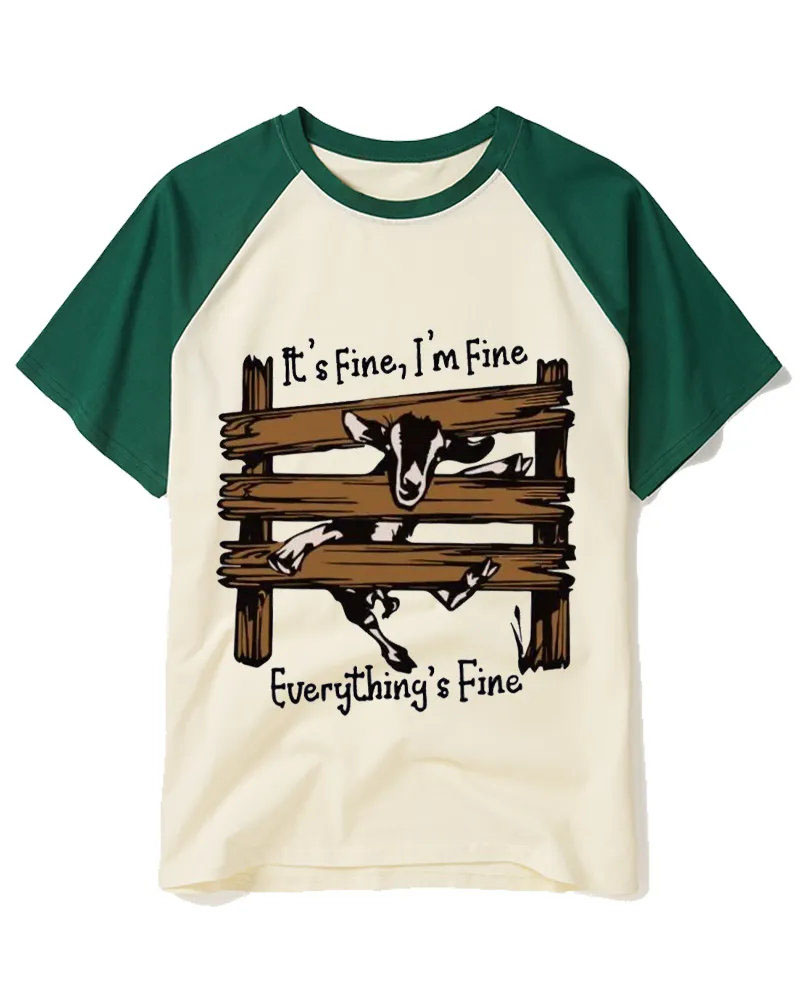 Everything’s Fine 1960s Raglan Baseball T-Shirt