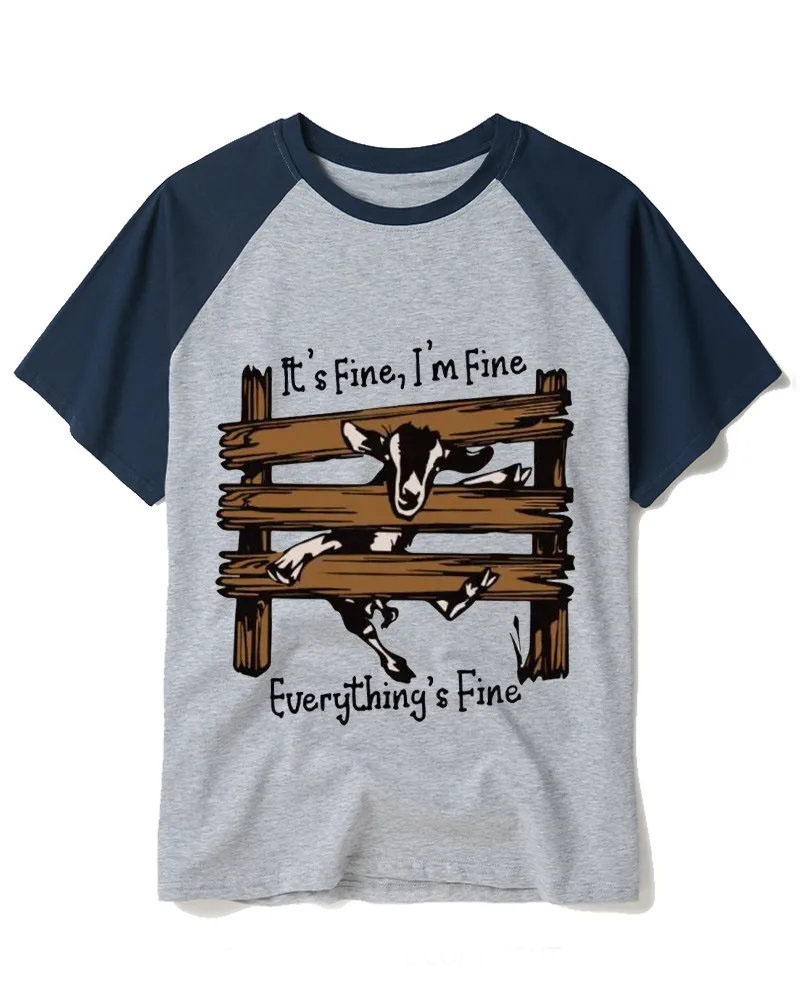 Everything’s Fine 1960s Raglan Baseball T-Shirt