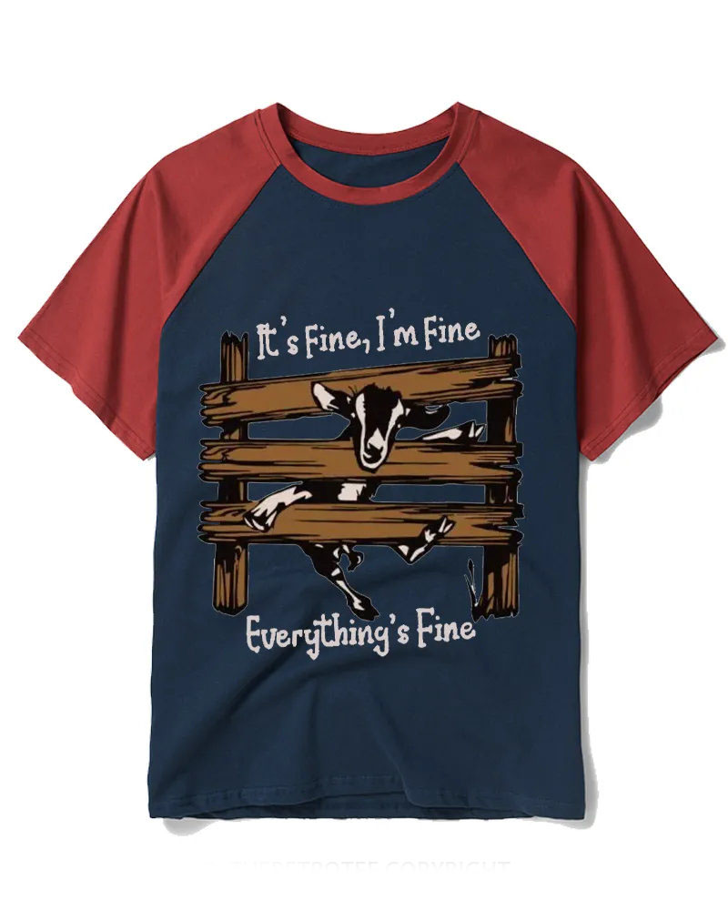 Everything’s Fine 1960s Raglan Baseball T-Shirt