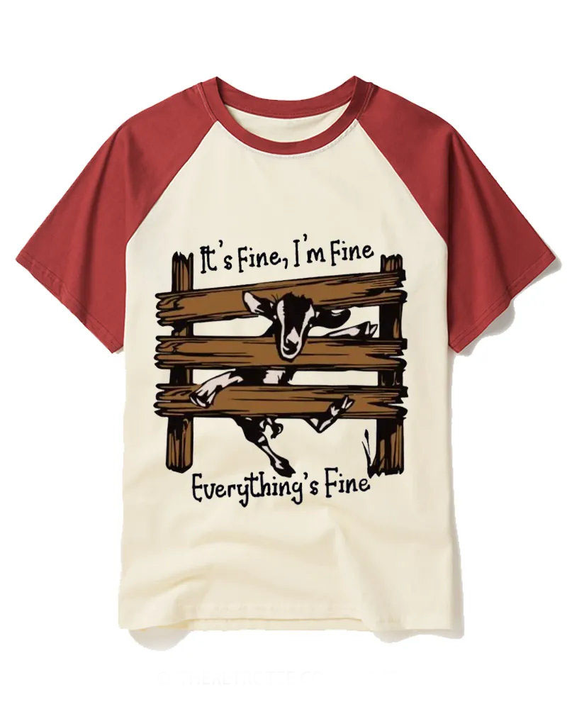 Everything’s Fine 1960s Raglan Baseball T-Shirt