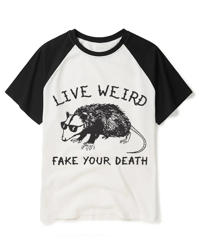 Funny Possum 1970s Raglan Baseball T-Shirt
