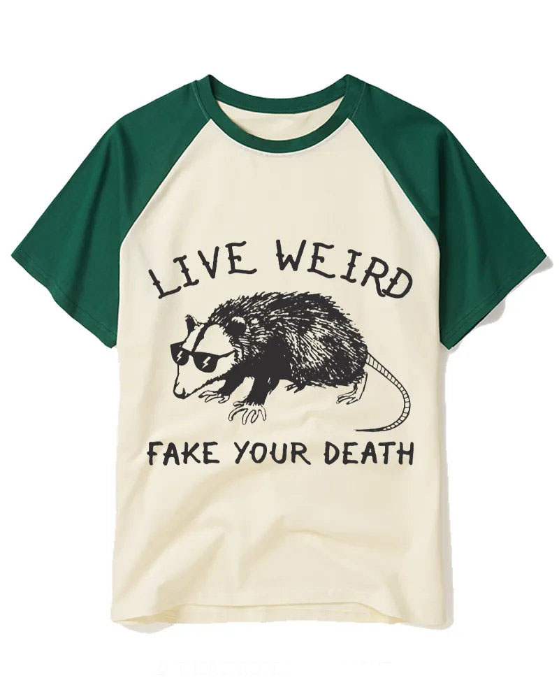 Funny Possum 1970s Raglan Baseball T-Shirt