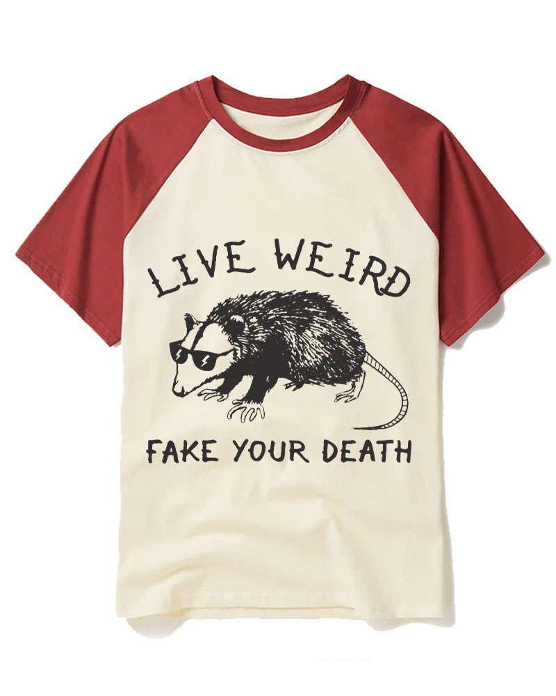 Funny Possum 1970s Raglan Baseball T-Shirt