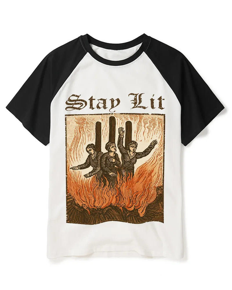 Stay Lit Raglan Baseball T-Shirt