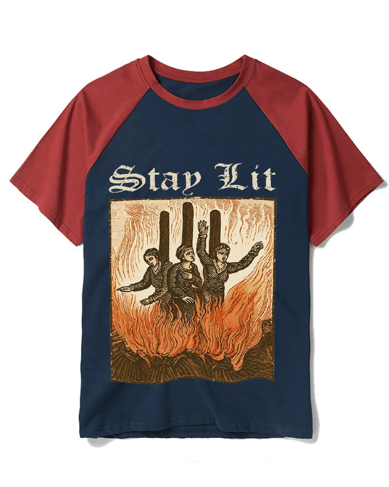 Stay Lit Raglan Baseball T-Shirt
