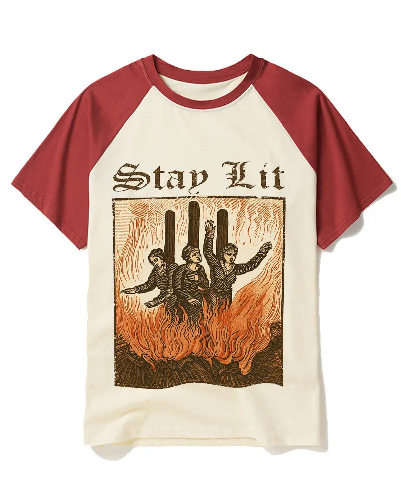 Stay Lit Raglan Baseball T-Shirt