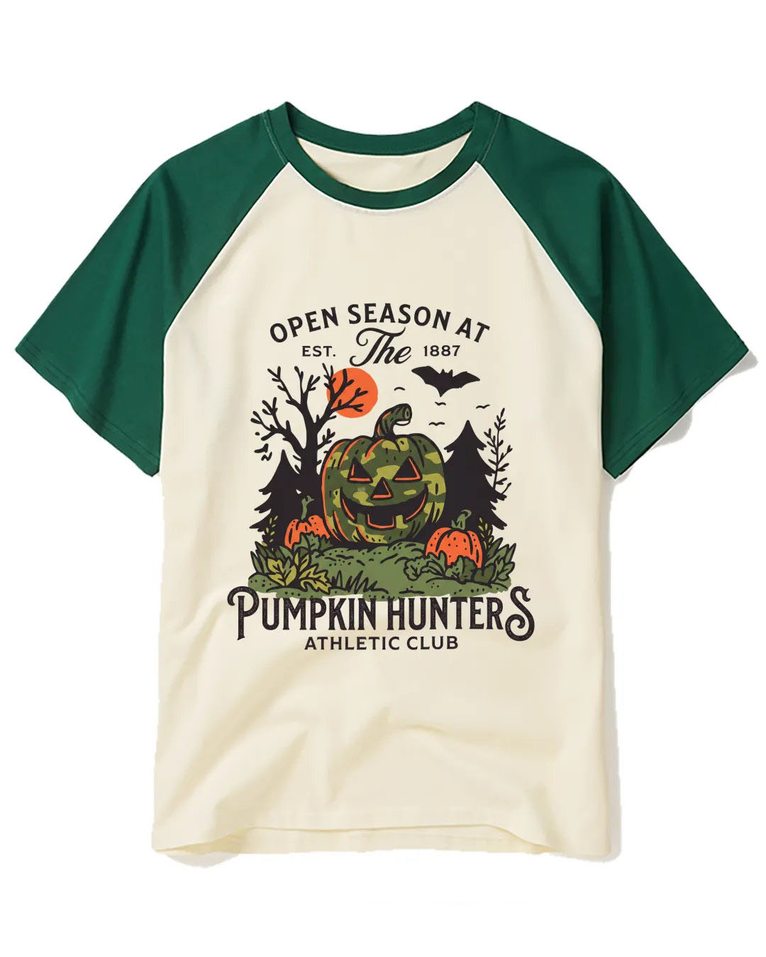 Pumpkin Hunters Jack-O'-Lantern Raglan Baseball T-Shirt