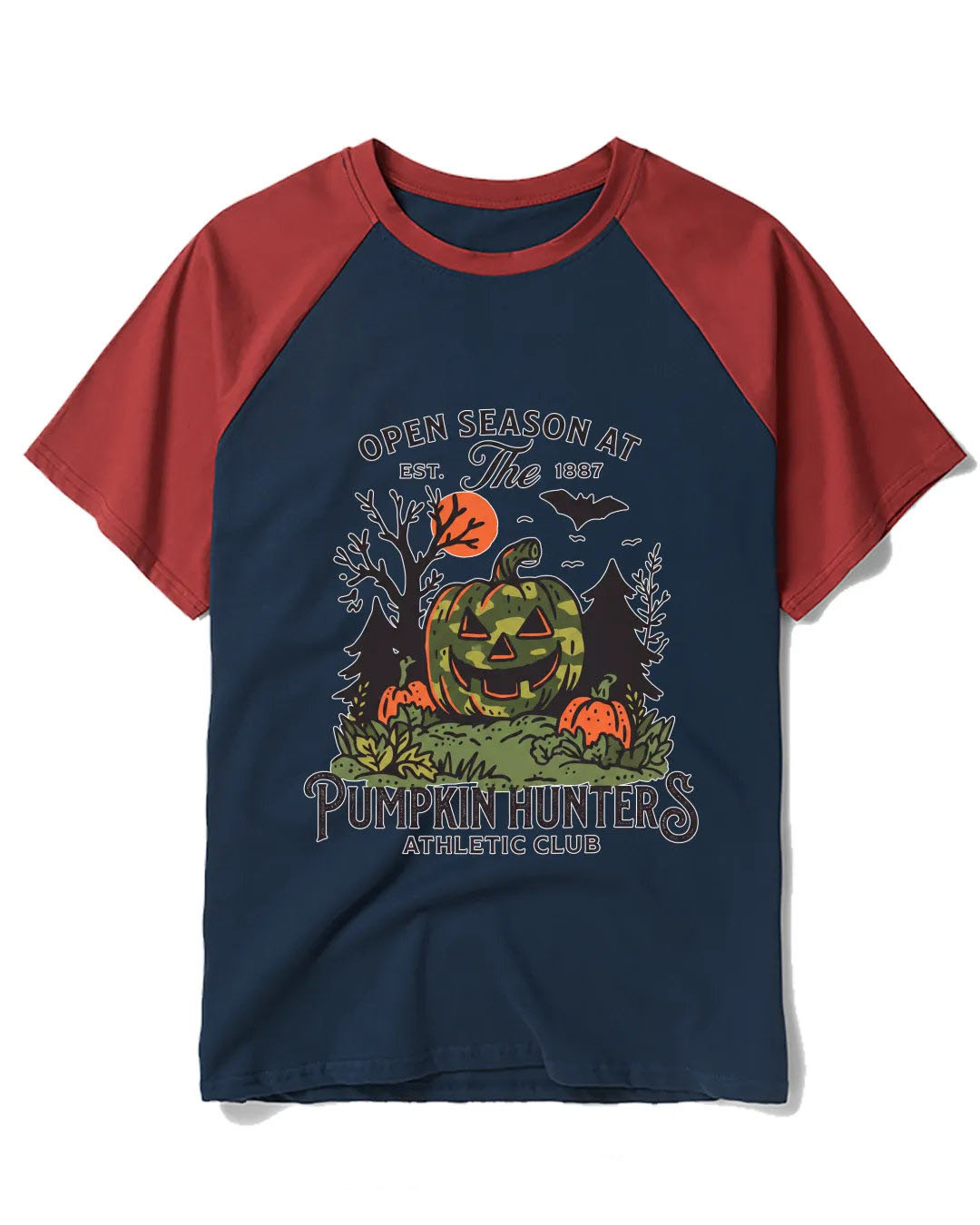 Pumpkin Hunters Jack-O'-Lantern Raglan Baseball T-Shirt