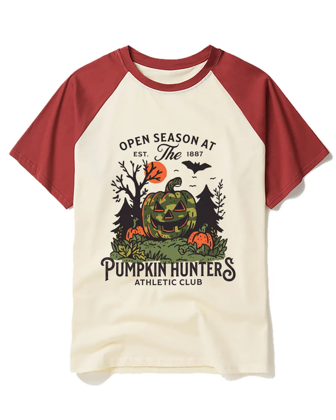 Pumpkin Hunters Jack-O'-Lantern Raglan Baseball T-Shirt
