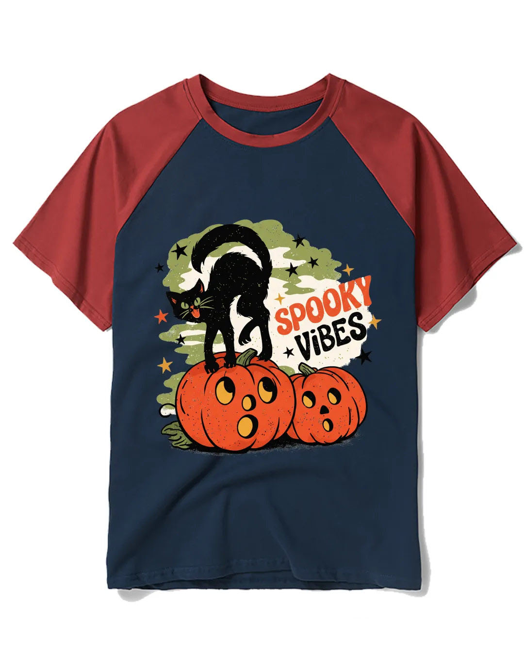 Spooky Vibes Raglan Baseball T-Shirt