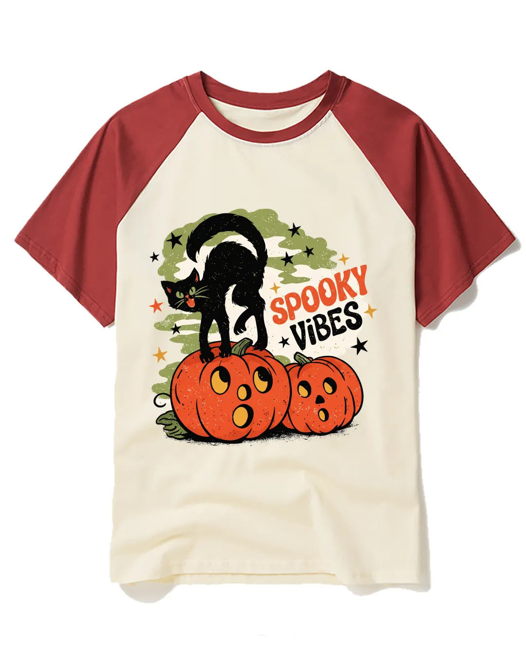 Spooky Vibes Raglan Baseball T-Shirt