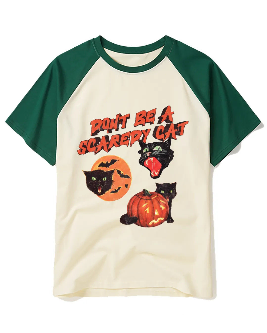 Don’t Be a Scaredy Cat Raglan Baseball T-Shirt