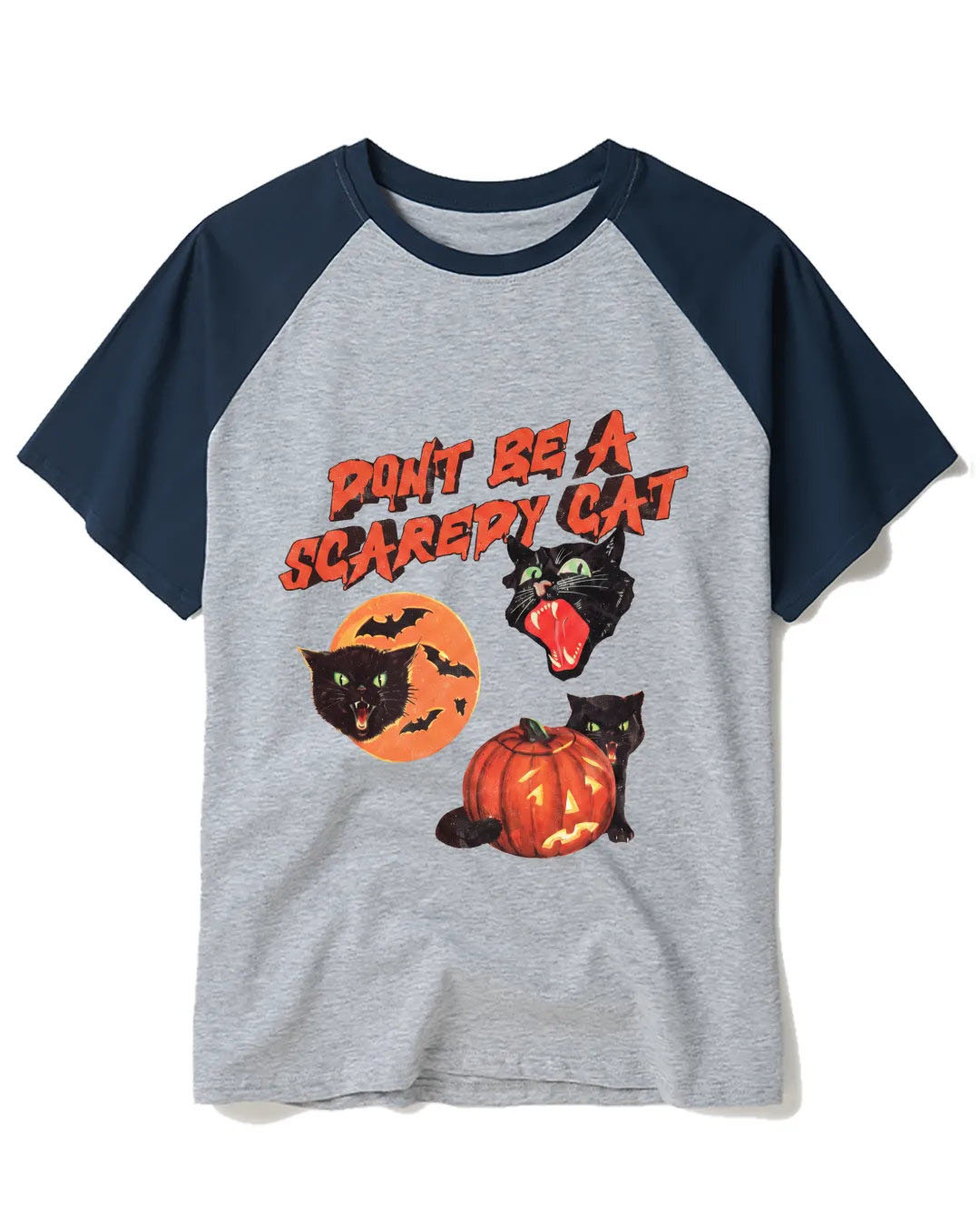 Don’t Be a Scaredy Cat Raglan Baseball T-Shirt