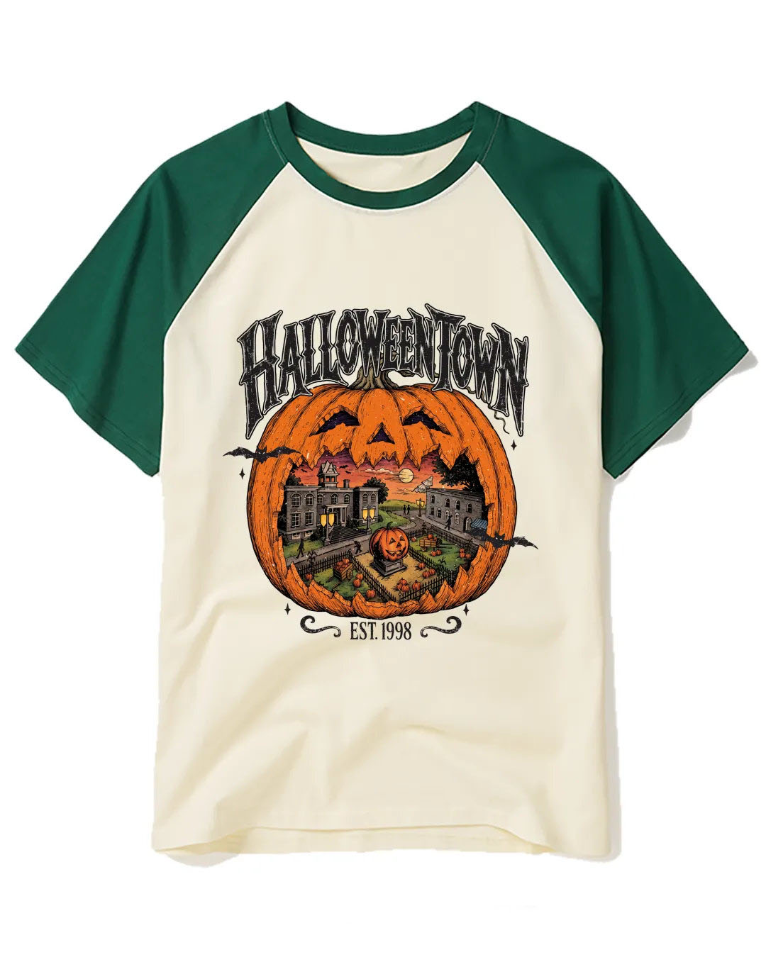 Vintage Halloweentown Raglan Baseball T-Shirt