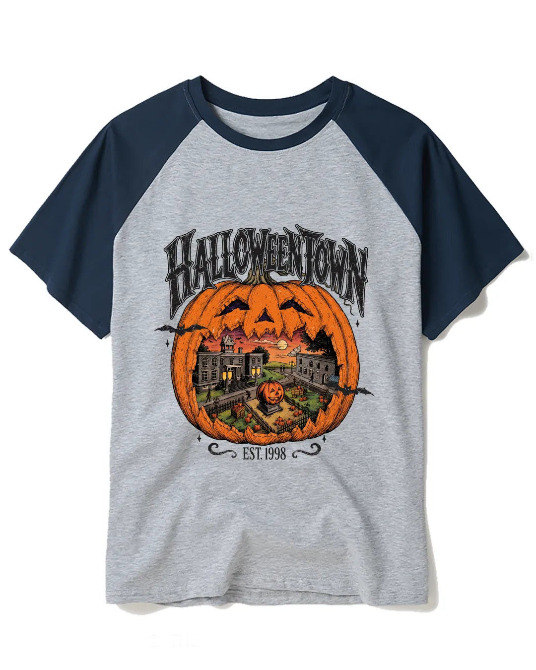 Vintage Halloweentown Raglan Baseball T-Shirt