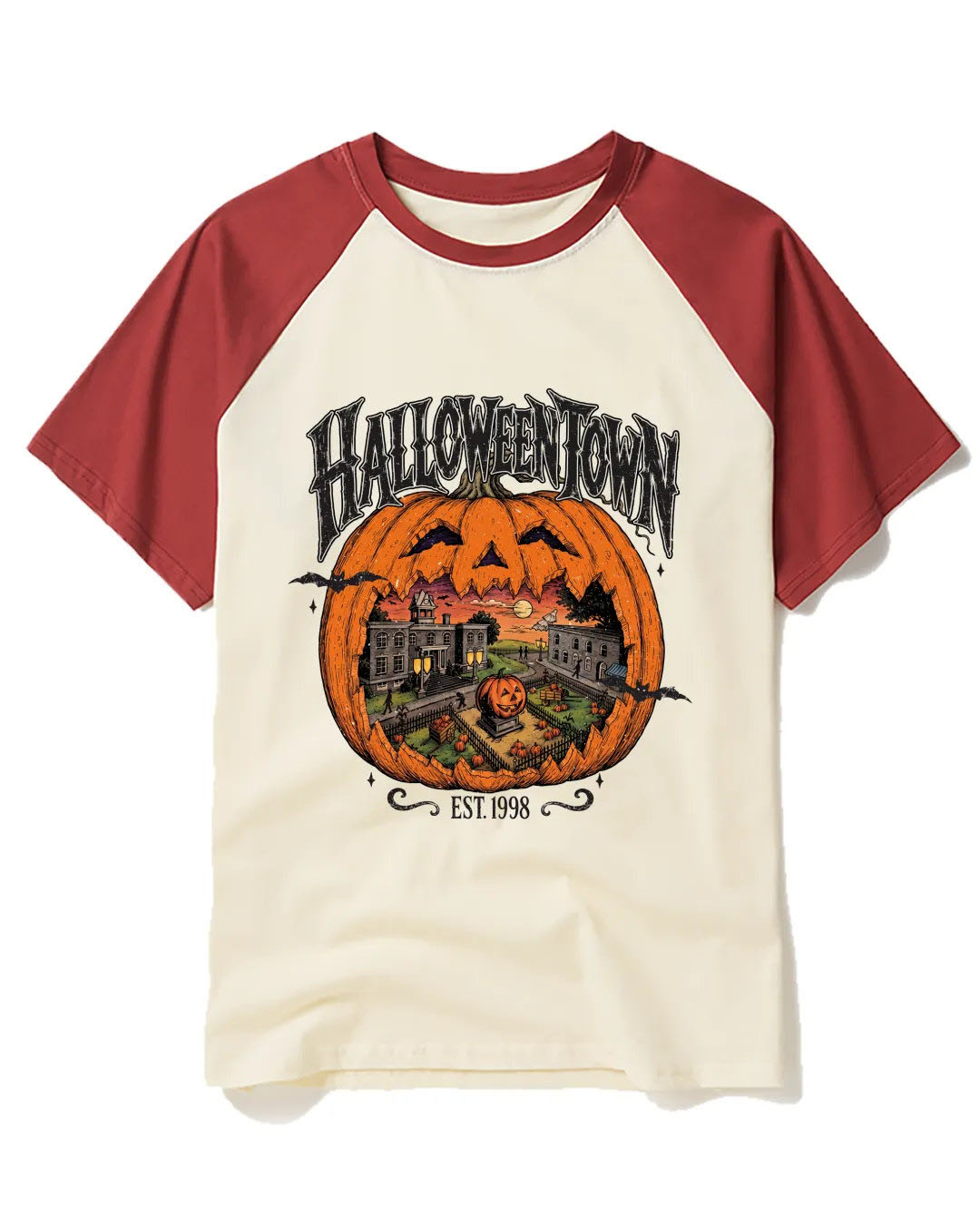 Vintage Halloweentown Raglan Baseball T-Shirt