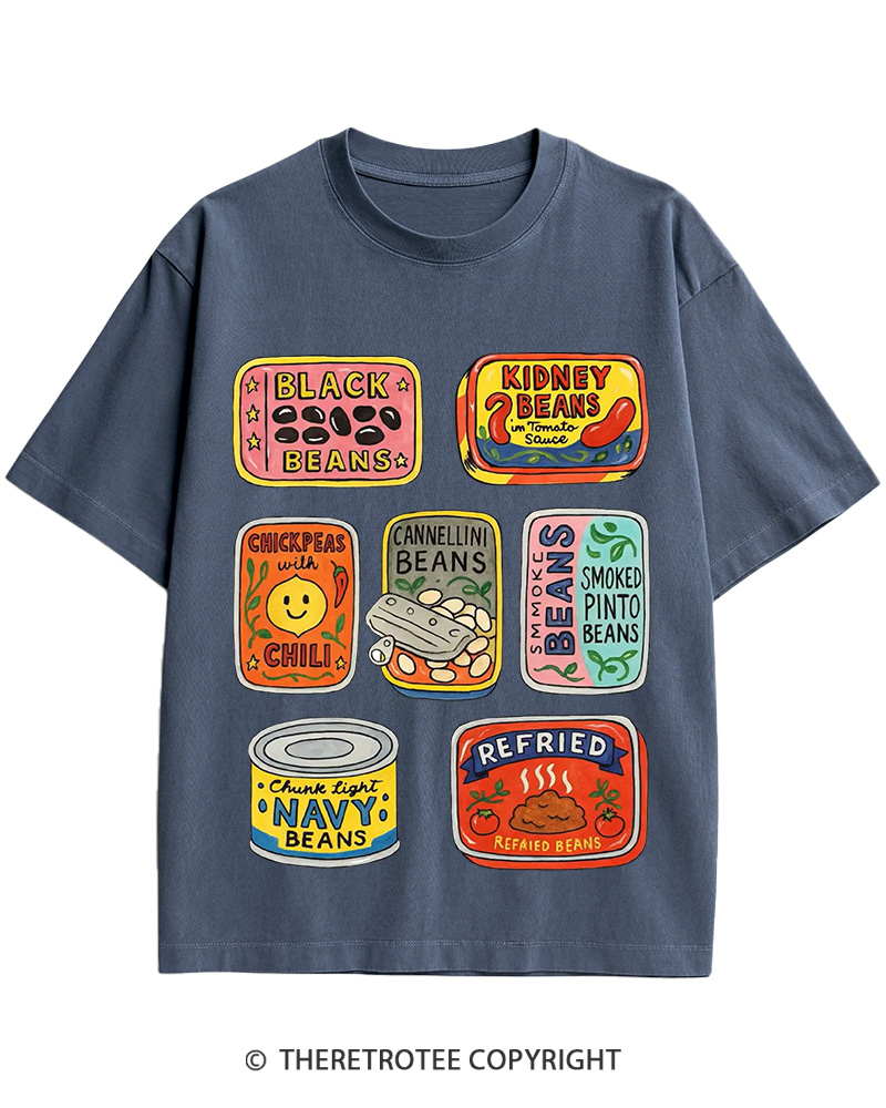 Canned Beans 1950s Cotton T-Shirt image 11