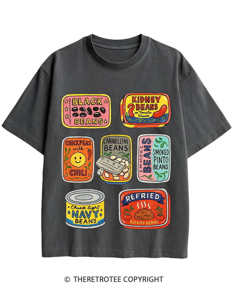 Canned Beans 1950s Cotton T-Shirt image 5