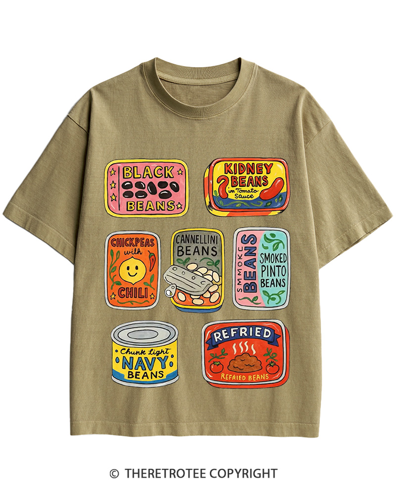 Canned Beans 1950s Cotton T-Shirt image 3
