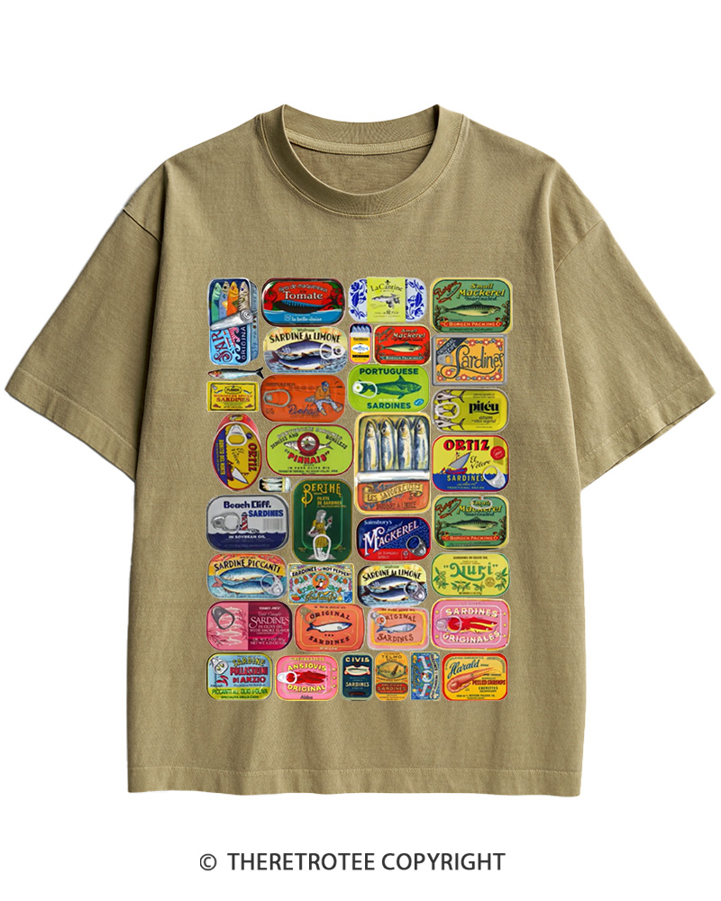 Tinned Fish 1960s Cotton T-Shirt image 5
