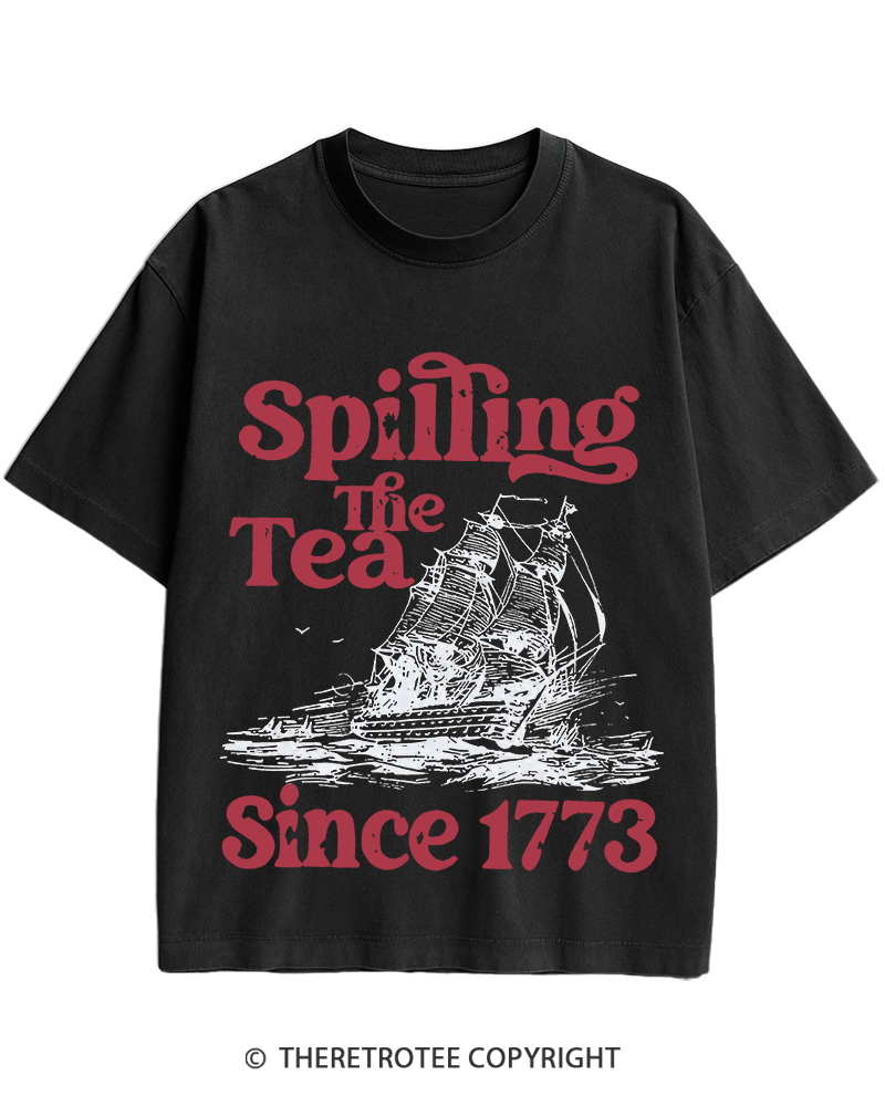Spilling The Tea Since 1773 Cotton T-Shirt image 4