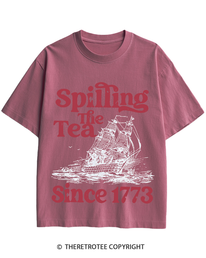 Spilling The Tea Since 1773 Cotton T-Shirt image 6