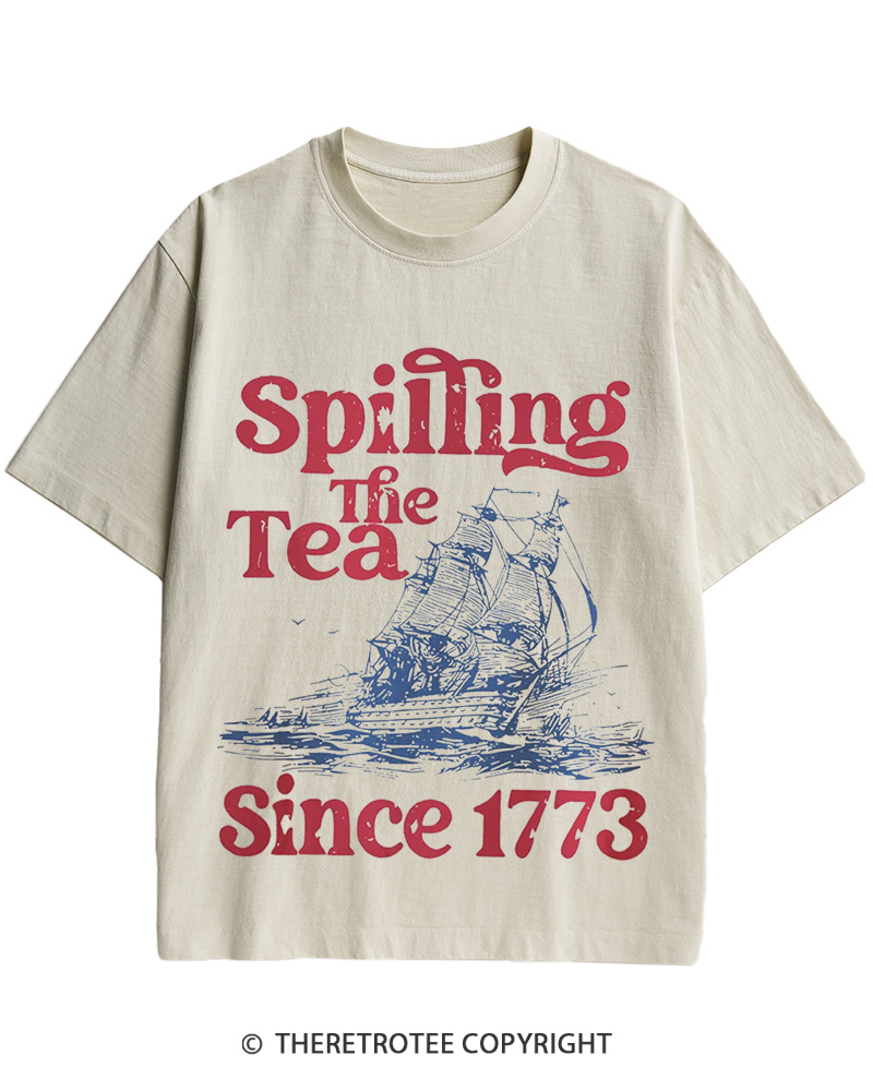 Spilling The Tea Since 1773 Cotton T-Shirt image 1