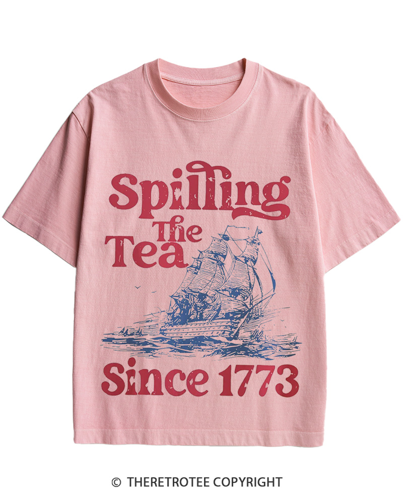 Spilling The Tea Since 1773 Cotton T-Shirt image 3