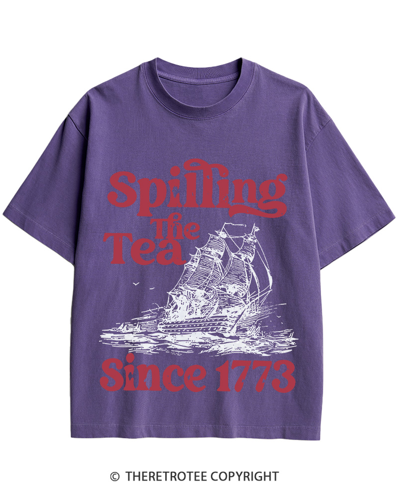 Spilling The Tea Since 1773 Cotton T-Shirt image 8
