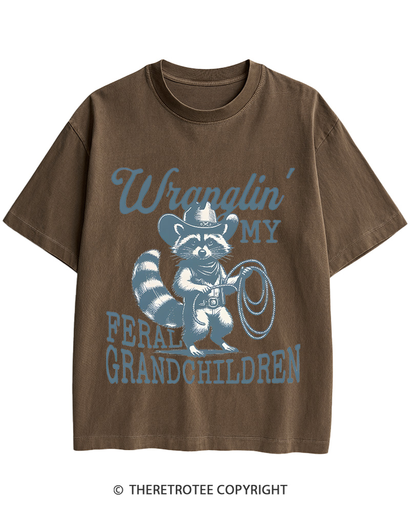 Raccoon Feral Grandchildren 1940s Cotton T-Shirt image 7