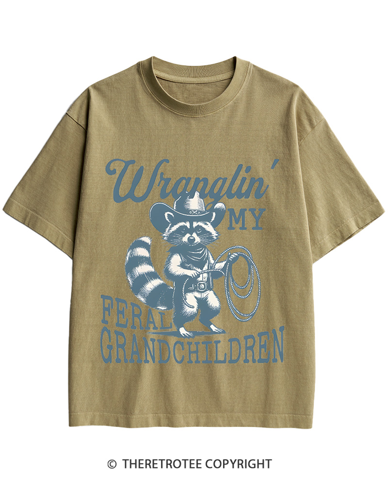 Raccoon Feral Grandchildren 1940s Cotton T-Shirt image 5