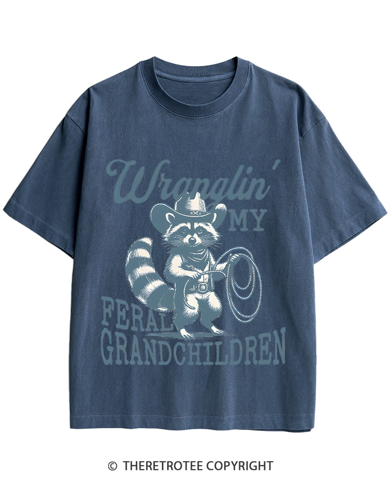 Raccoon Feral Grandchildren 1940s Cotton T-Shirt image 9