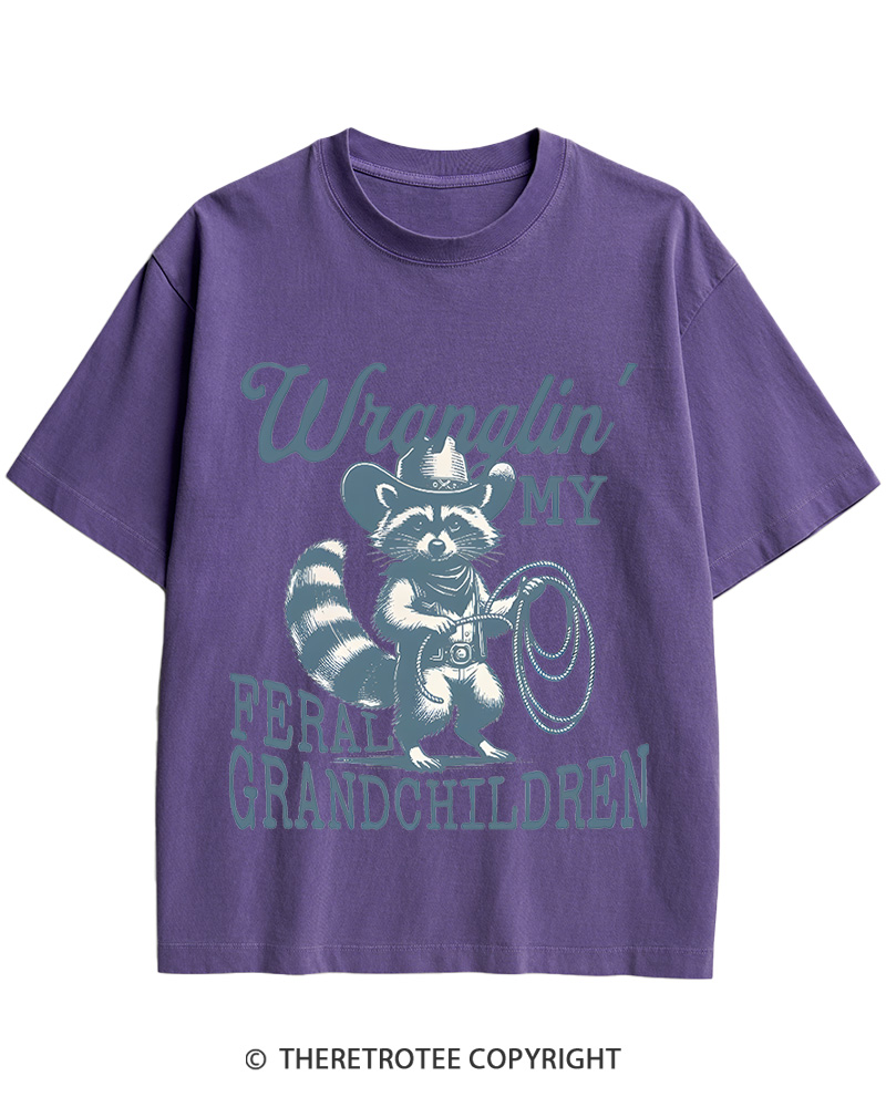 Raccoon Feral Grandchildren 1940s Cotton T-Shirt image 11