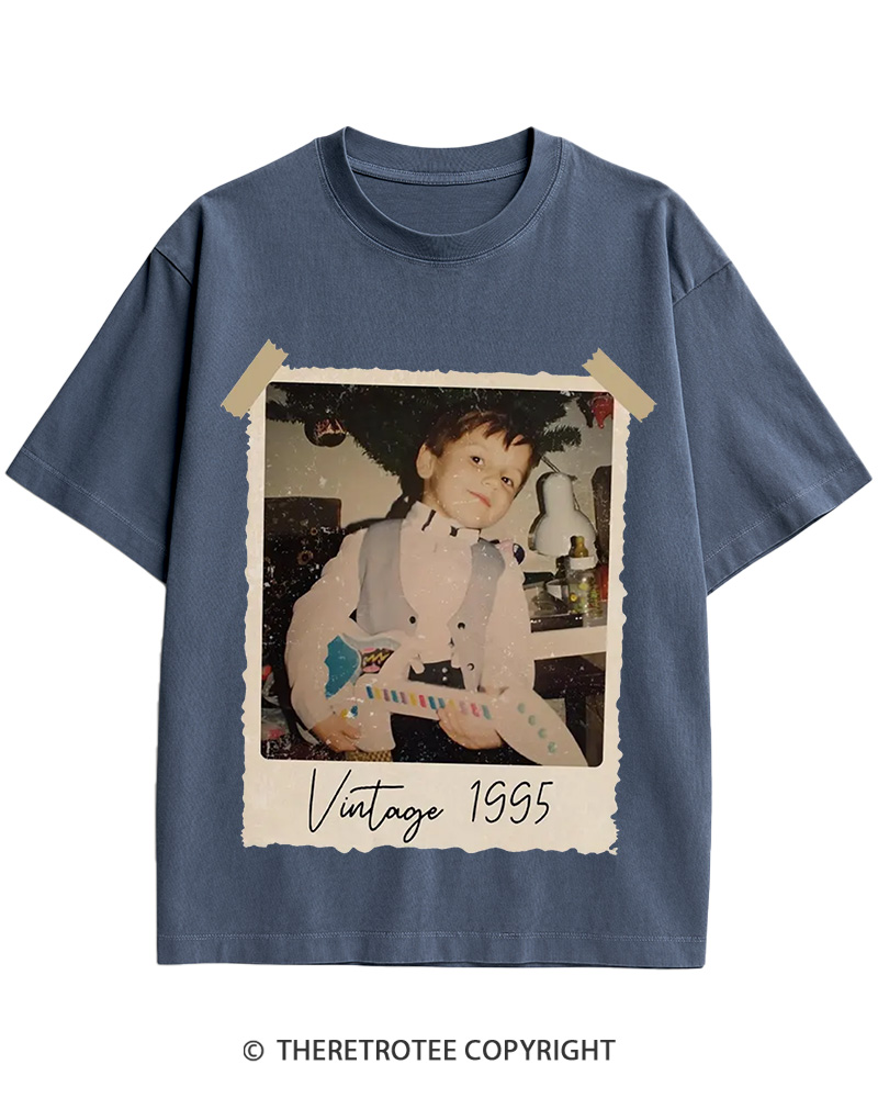 Custom Vintage Photo And Year Cotton T-Shirt image 4