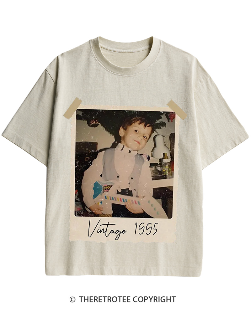 Custom Vintage Photo And Year Cotton T-Shirt image 9