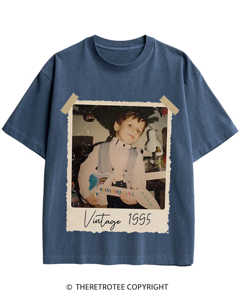 Custom Vintage Photo And Year Cotton T-Shirt image 8