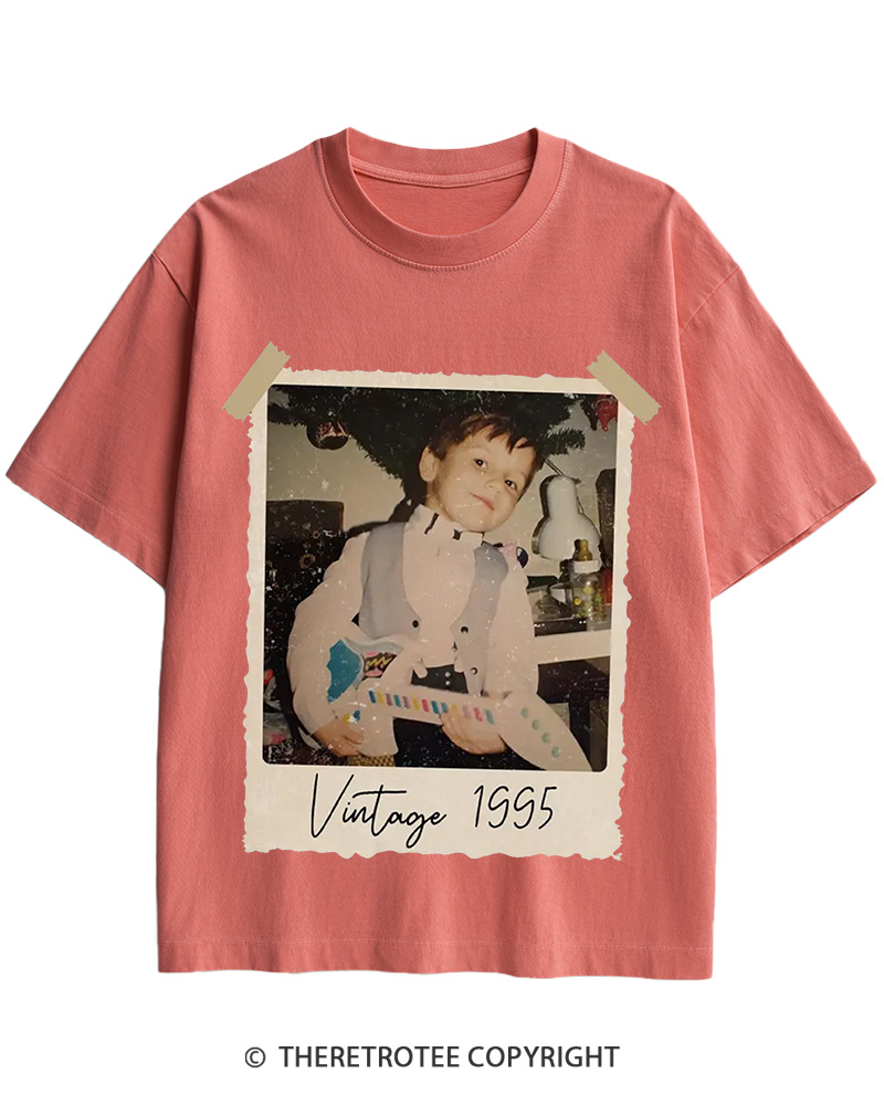 Custom Vintage Photo And Year Cotton T-Shirt image 10
