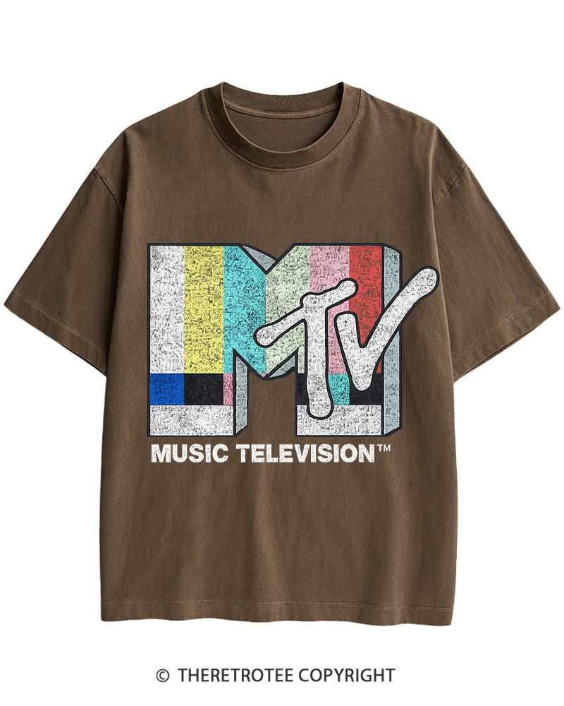 TV Signal Logo 1980s Cotton T-Shirt image 1