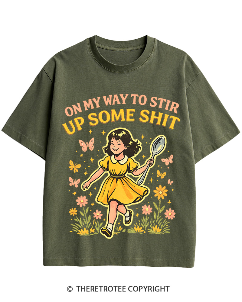 On My Way To Stir Up Some ShT 1960s Cotton T-Shirt image 5