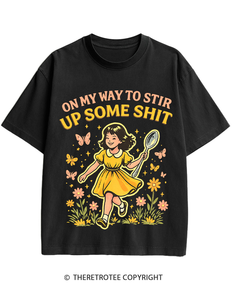 On My Way To Stir Up Some ShT 1960s Cotton T-Shirt image 3