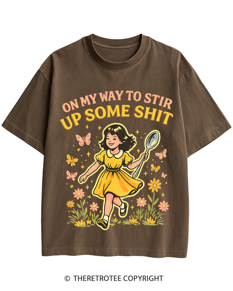 On My Way To Stir Up Some ShT 1960s Cotton T-Shirt image 4
